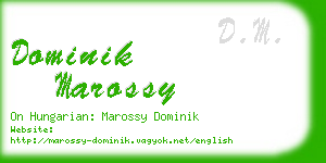 dominik marossy business card
